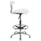 White |#| Vibrant White and Chrome Drafting Stool with Tractor Seat