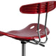 Wine Red |#| Vibrant Wine Red and Chrome Drafting Stool with Tractor Seat