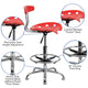 Cherry Tomato |#| Vibrant Cherry Tomato and Chrome Drafting Stool with Tractor Seat