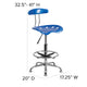 Bright Blue |#| Vibrant Bright Blue and Chrome Drafting Stool with Tractor Seat