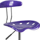 Violet |#| Vibrant Violet and Chrome Drafting Stool with Tractor Seat