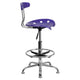 Violet |#| Vibrant Violet and Chrome Drafting Stool with Tractor Seat