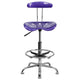 Violet |#| Vibrant Violet and Chrome Drafting Stool with Tractor Seat