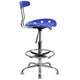 Nautical Blue |#| Vibrant Nautical Blue and Chrome Drafting Stool with Tractor Seat