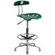 Green |#| Vibrant Green and Chrome Drafting Stool with Tractor Seat