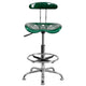 Green |#| Vibrant Green and Chrome Drafting Stool with Tractor Seat