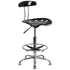 Vibrant Chrome Drafting Stool with Tractor Seat