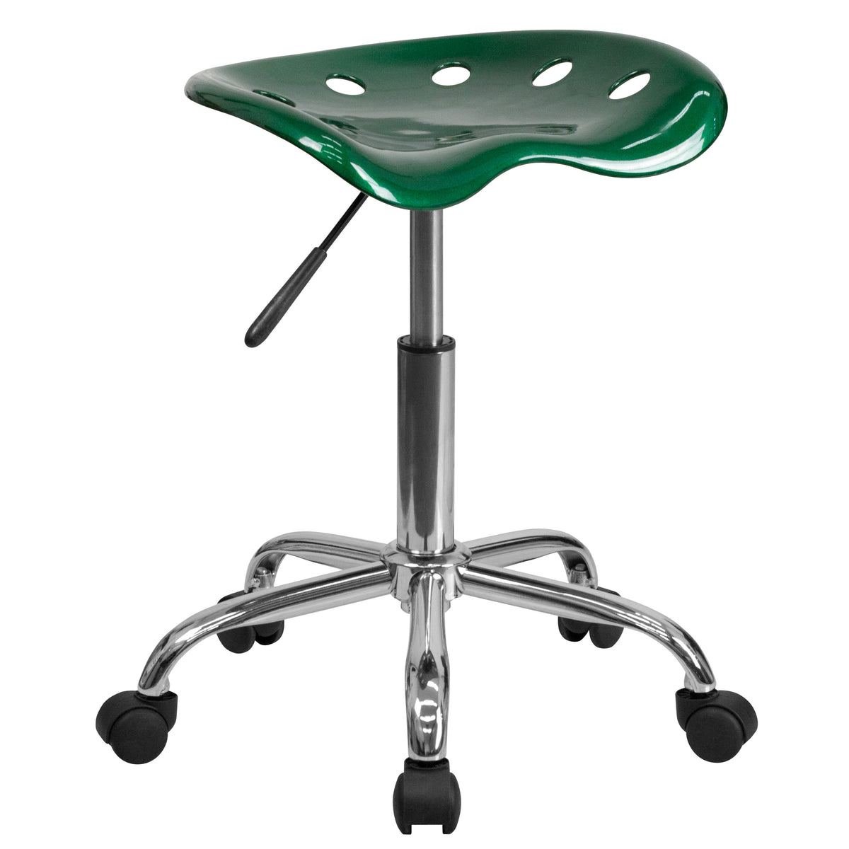 Green |#| Vibrant Green Tractor Seat and Chrome Stool - Drafting & Office Stools