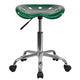 Green |#| Vibrant Green Tractor Seat and Chrome Stool - Drafting & Office Stools