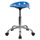 Bright Blue |#| Vibrant Bright Blue Tractor Seat and Chrome Stool - Drafting & Office Stools