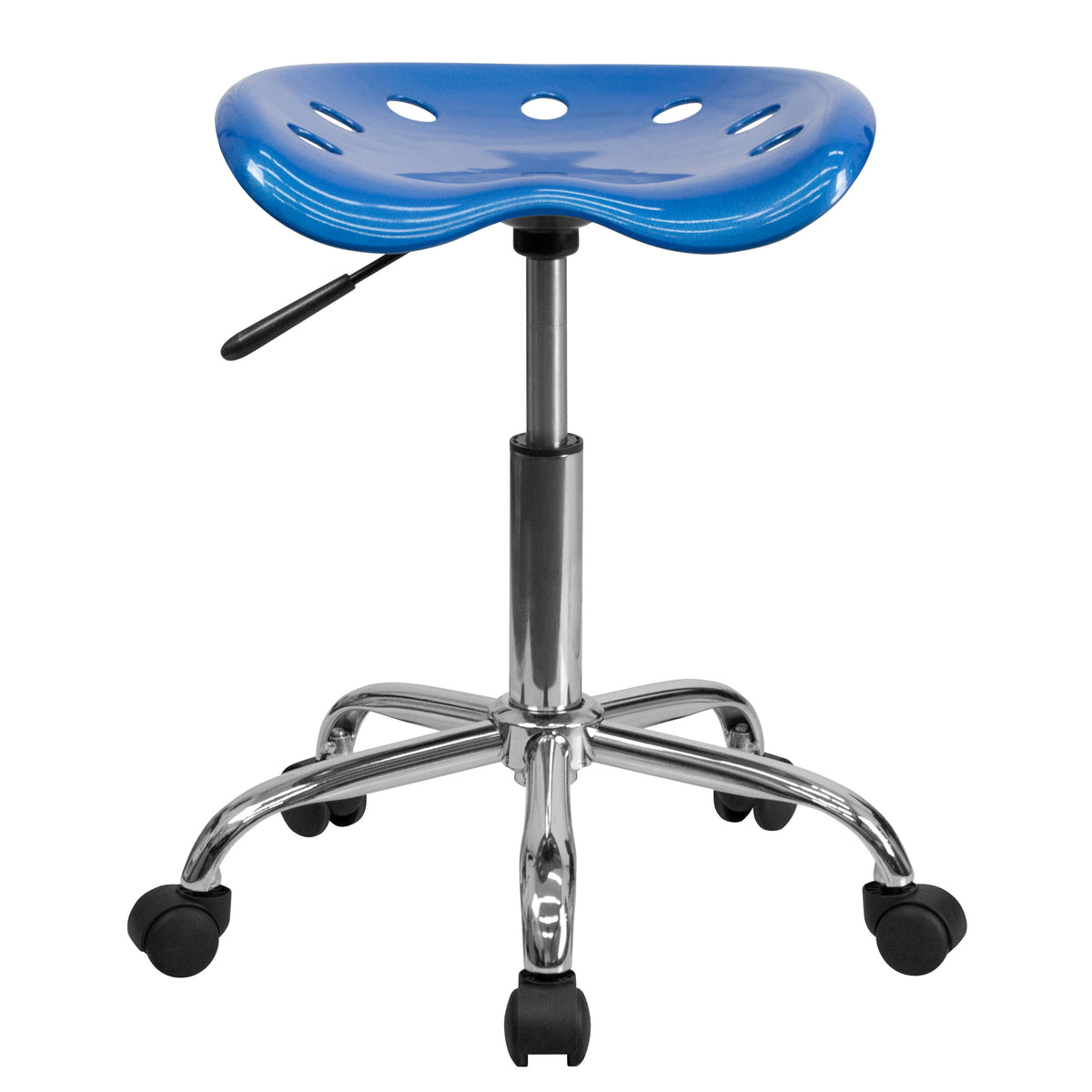 Bright Blue |#| Vibrant Bright Blue Tractor Seat and Chrome Stool - Drafting & Office Stools