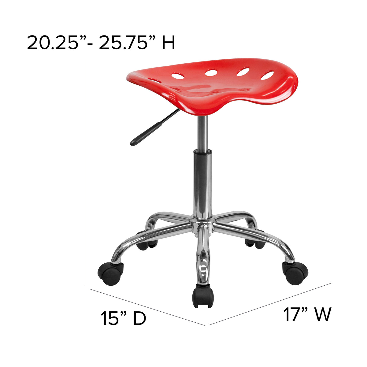 Red |#| Vibrant Red Tractor Seat and Chrome Stool - Drafting & Office Stools