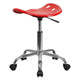 Red |#| Vibrant Red Tractor Seat and Chrome Stool - Drafting & Office Stools