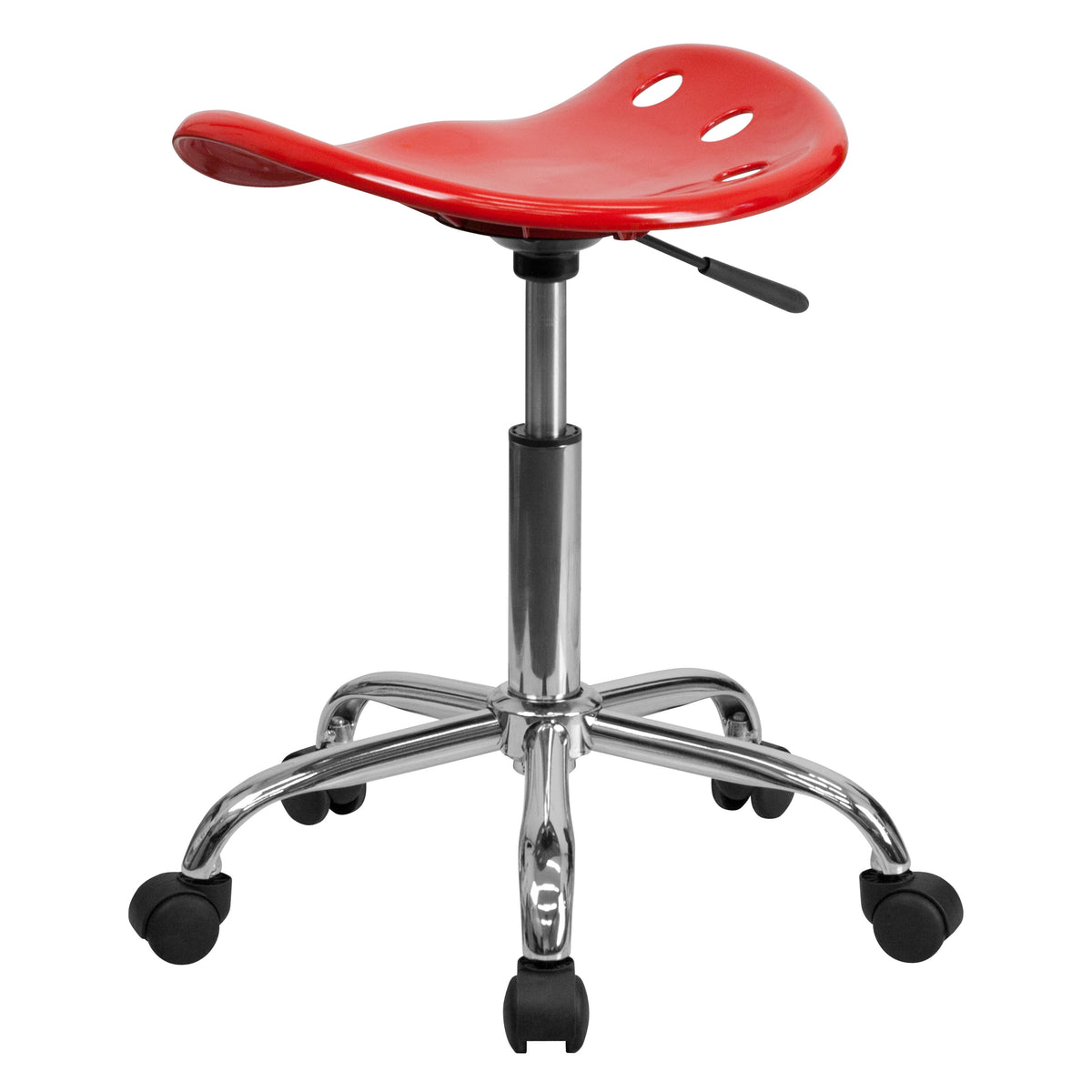 Red |#| Vibrant Red Tractor Seat and Chrome Stool - Drafting & Office Stools