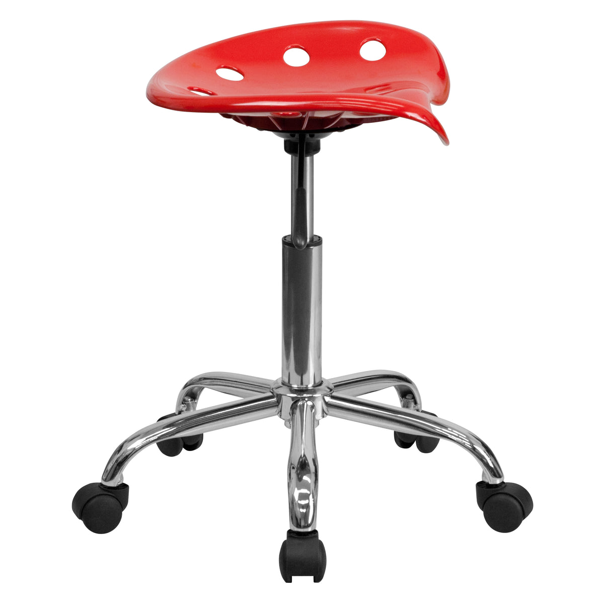 Red |#| Vibrant Red Tractor Seat and Chrome Stool - Drafting & Office Stools