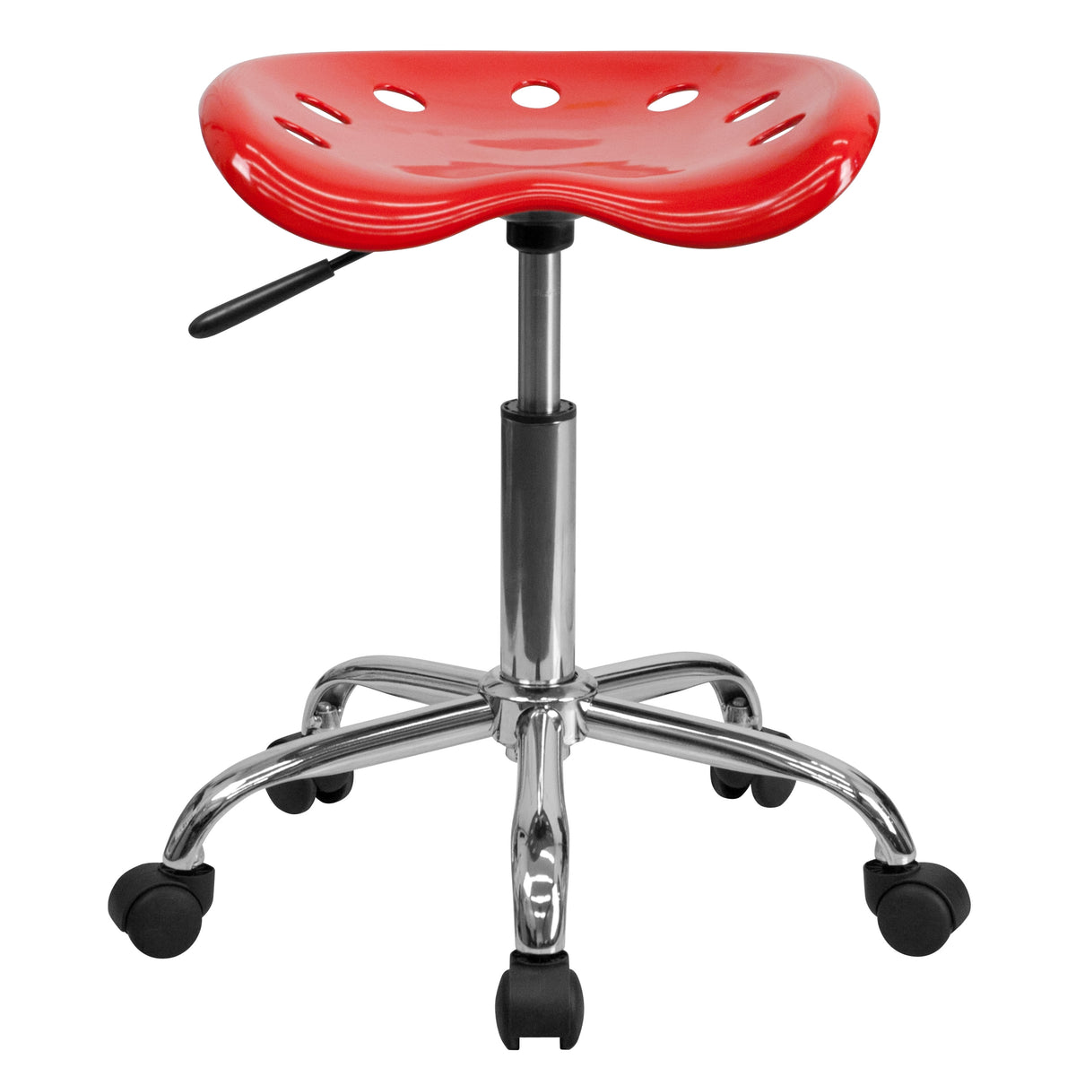 Red |#| Vibrant Red Tractor Seat and Chrome Stool - Drafting & Office Stools