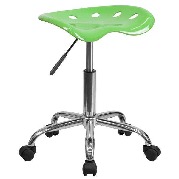 Apple Green |#| Vibrant Apple Green Tractor Seat and Chrome Stool - Drafting & Office Stools