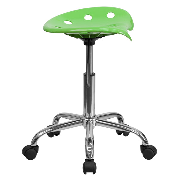 Apple Green |#| Vibrant Apple Green Tractor Seat and Chrome Stool - Drafting & Office Stools