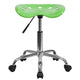 Apple Green |#| Vibrant Apple Green Tractor Seat and Chrome Stool - Drafting & Office Stools