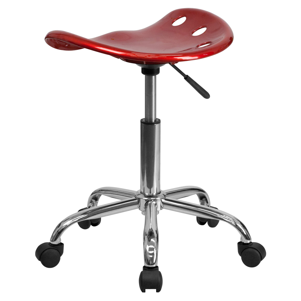 Wine Red |#| Vibrant Wine Red Tractor Seat and Chrome Stool - Drafting & Office Stools