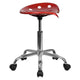 Wine Red |#| Vibrant Wine Red Tractor Seat and Chrome Stool - Drafting & Office Stools