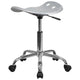 Silver |#| Vibrant Silver Tractor Seat and Chrome Stool - Drafting & Office Stools