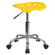 Yellow |#| Vibrant Yellow Tractor Seat and Chrome Stool - Drafting & Office Stools