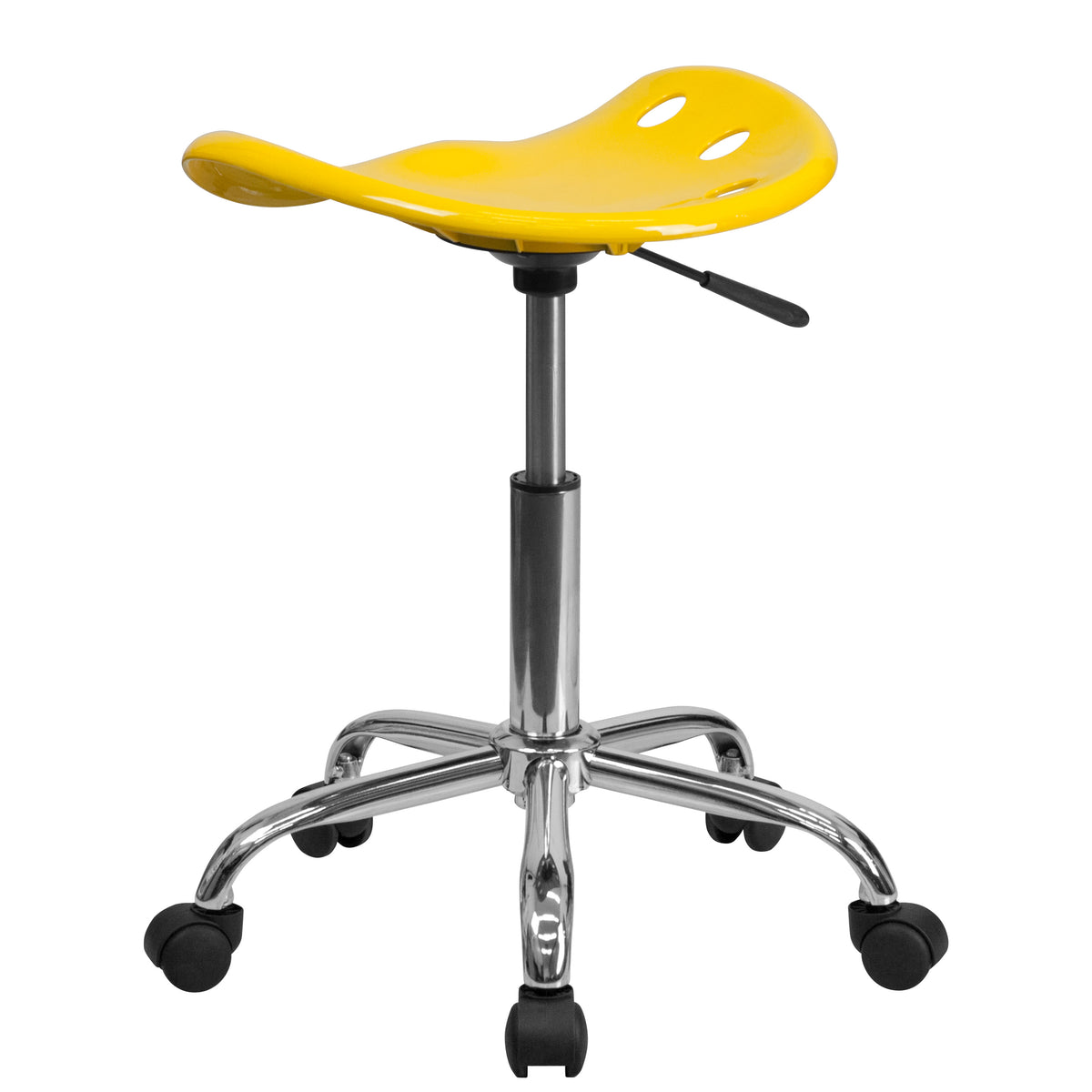 Yellow |#| Vibrant Yellow Tractor Seat and Chrome Stool - Drafting & Office Stools