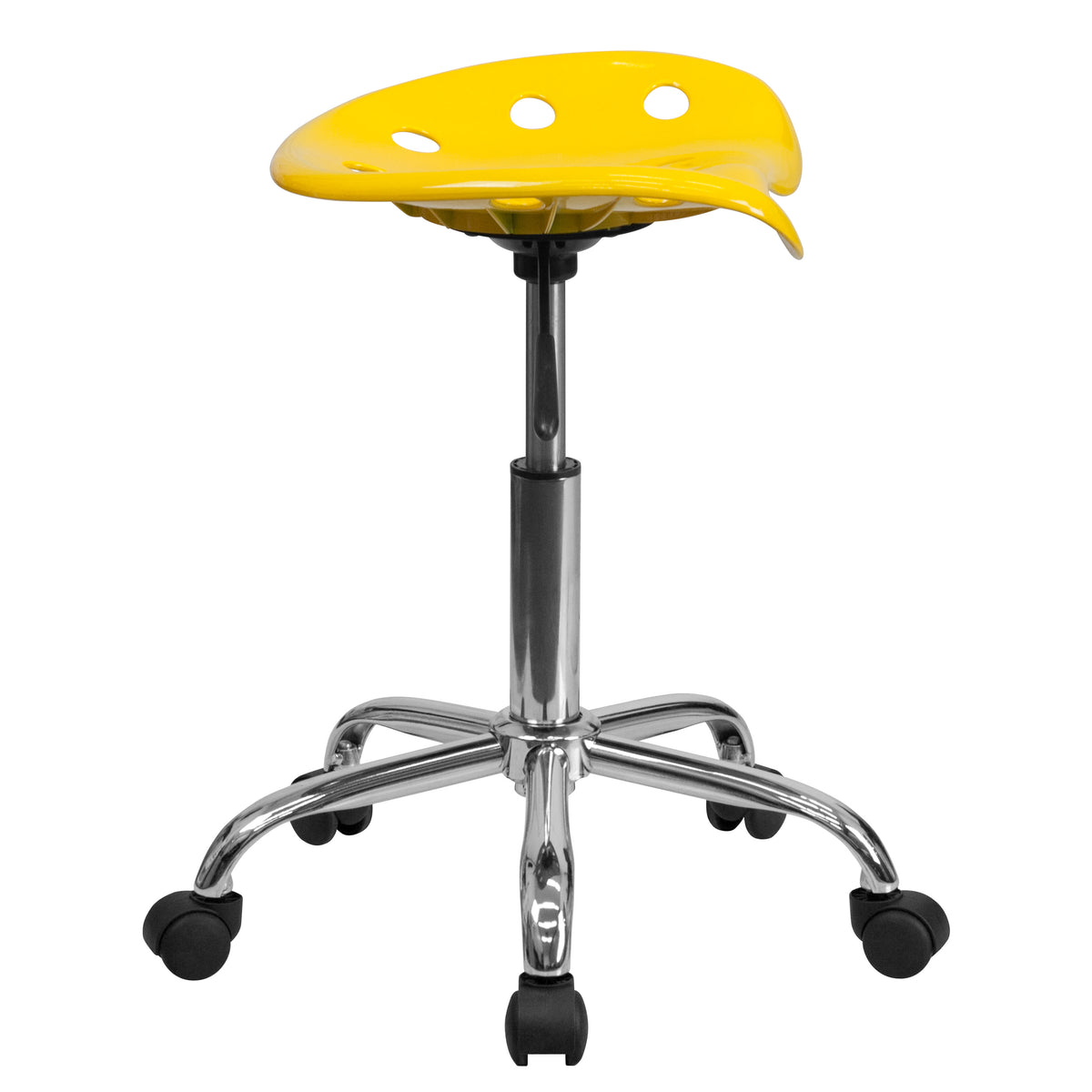 Yellow |#| Vibrant Yellow Tractor Seat and Chrome Stool - Drafting & Office Stools