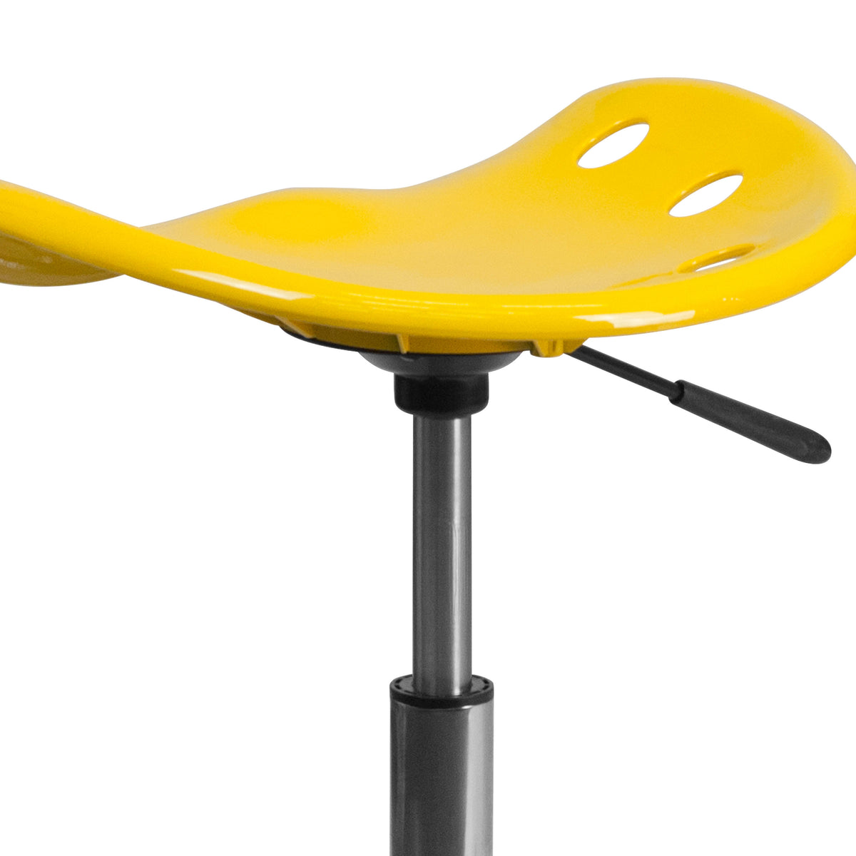 Yellow |#| Vibrant Yellow Tractor Seat and Chrome Stool - Drafting & Office Stools