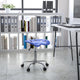 Nautical Blue |#| Vibrant Nautical Blue Tractor Seat and Chrome Stool - Drafting & Office Stools