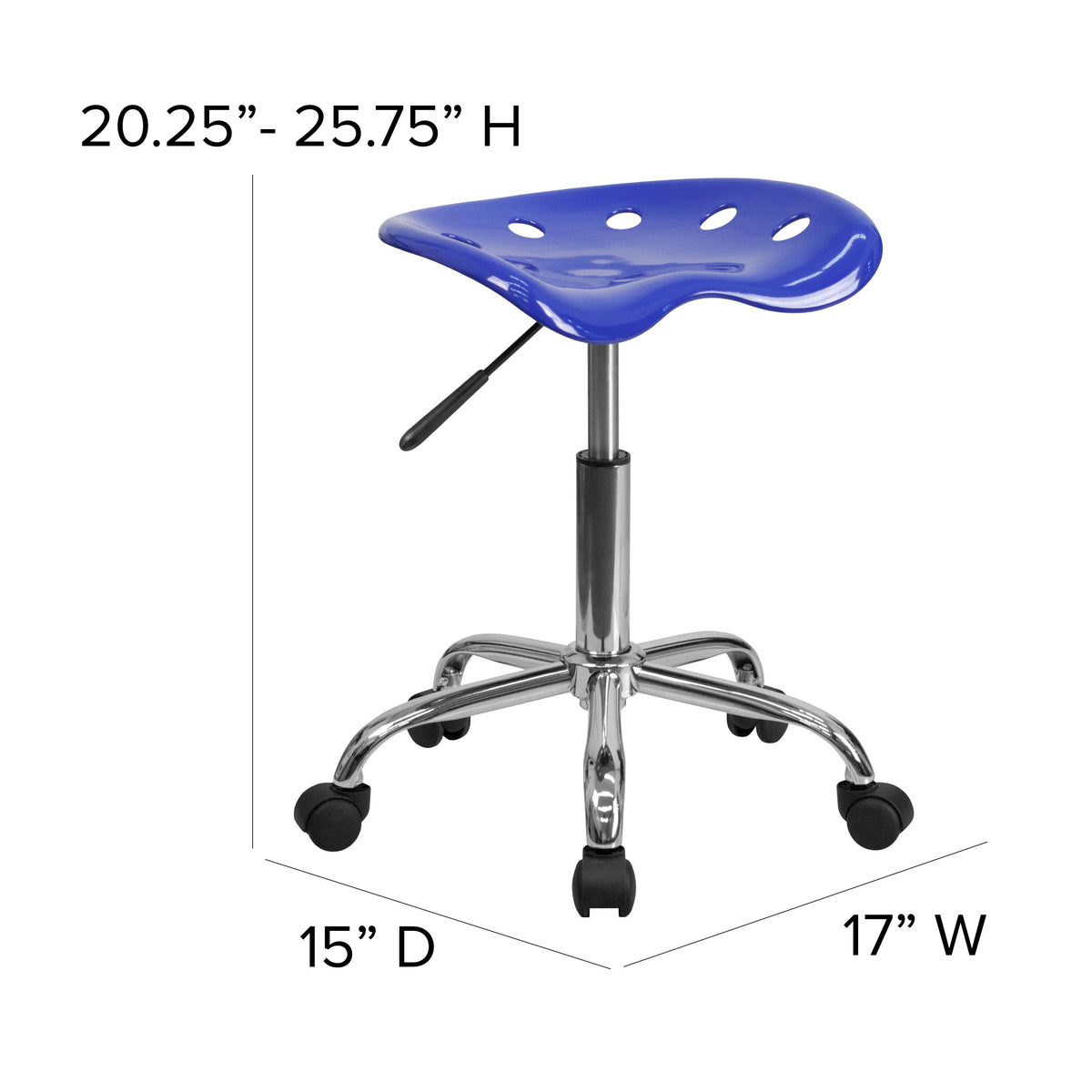 Nautical Blue |#| Vibrant Nautical Blue Tractor Seat and Chrome Stool - Drafting & Office Stools