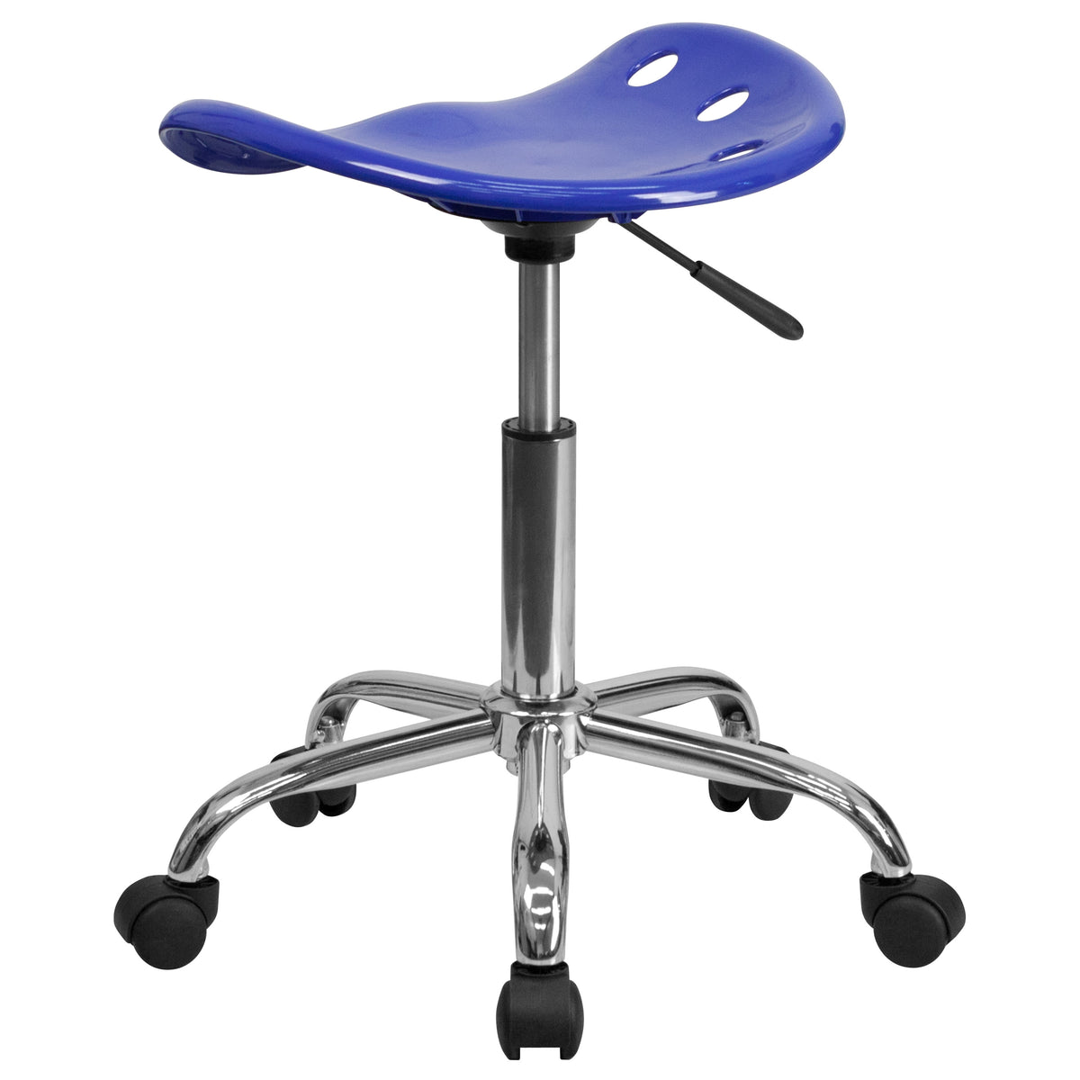 Nautical Blue |#| Vibrant Nautical Blue Tractor Seat and Chrome Stool - Drafting & Office Stools