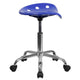 Nautical Blue |#| Vibrant Nautical Blue Tractor Seat and Chrome Stool - Drafting & Office Stools