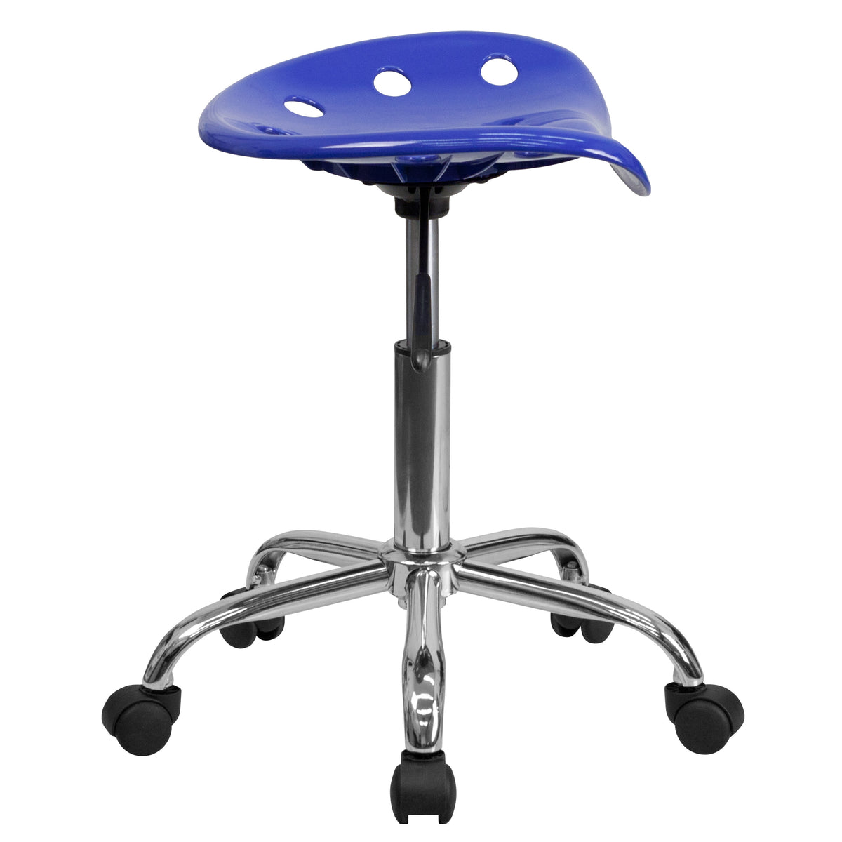 Nautical Blue |#| Vibrant Nautical Blue Tractor Seat and Chrome Stool - Drafting & Office Stools