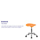 Orange |#| Vibrant Orange Tractor Seat and Chrome Stool - Drafting & Office Stools