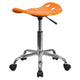 Orange |#| Vibrant Orange Tractor Seat and Chrome Stool - Drafting & Office Stools