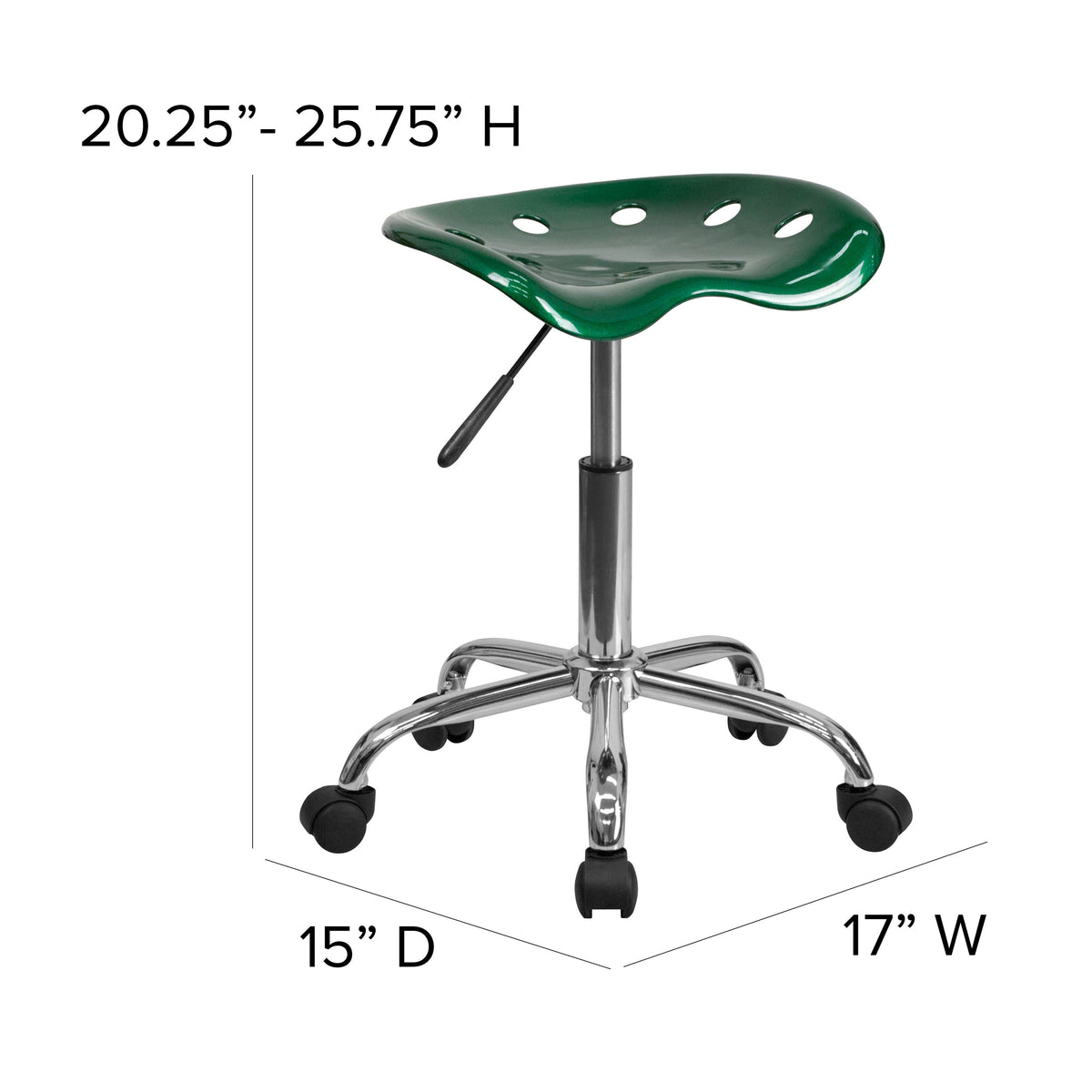 Green |#| Vibrant Green Tractor Seat and Chrome Stool - Drafting & Office Stools