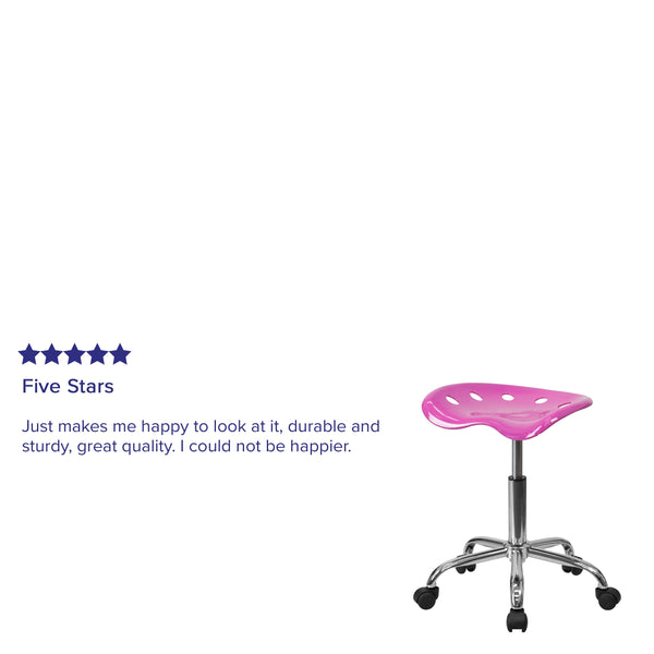 Candy Heart |#| Vibrant Candy Heart Tractor Seat and Chrome Stool - Drafting & Office Stools