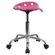 Pink |#| Vibrant Pink Tractor Seat and Chrome Stool - Drafting & Office Stools