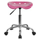 Pink |#| Vibrant Pink Tractor Seat and Chrome Stool - Drafting & Office Stools