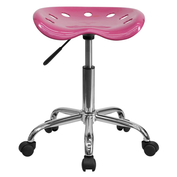 Pink |#| Vibrant Pink Tractor Seat and Chrome Stool - Drafting & Office Stools