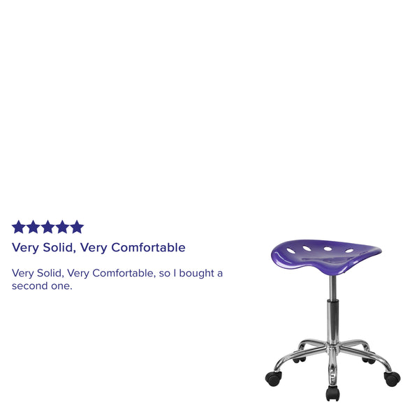 Violet |#| Vibrant Violet Tractor Seat and Chrome Stool - Drafting & Office Stools