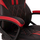 Faux Leather Upholstered Gaming Chair with Padded Flip-Up Arms in Red and Black