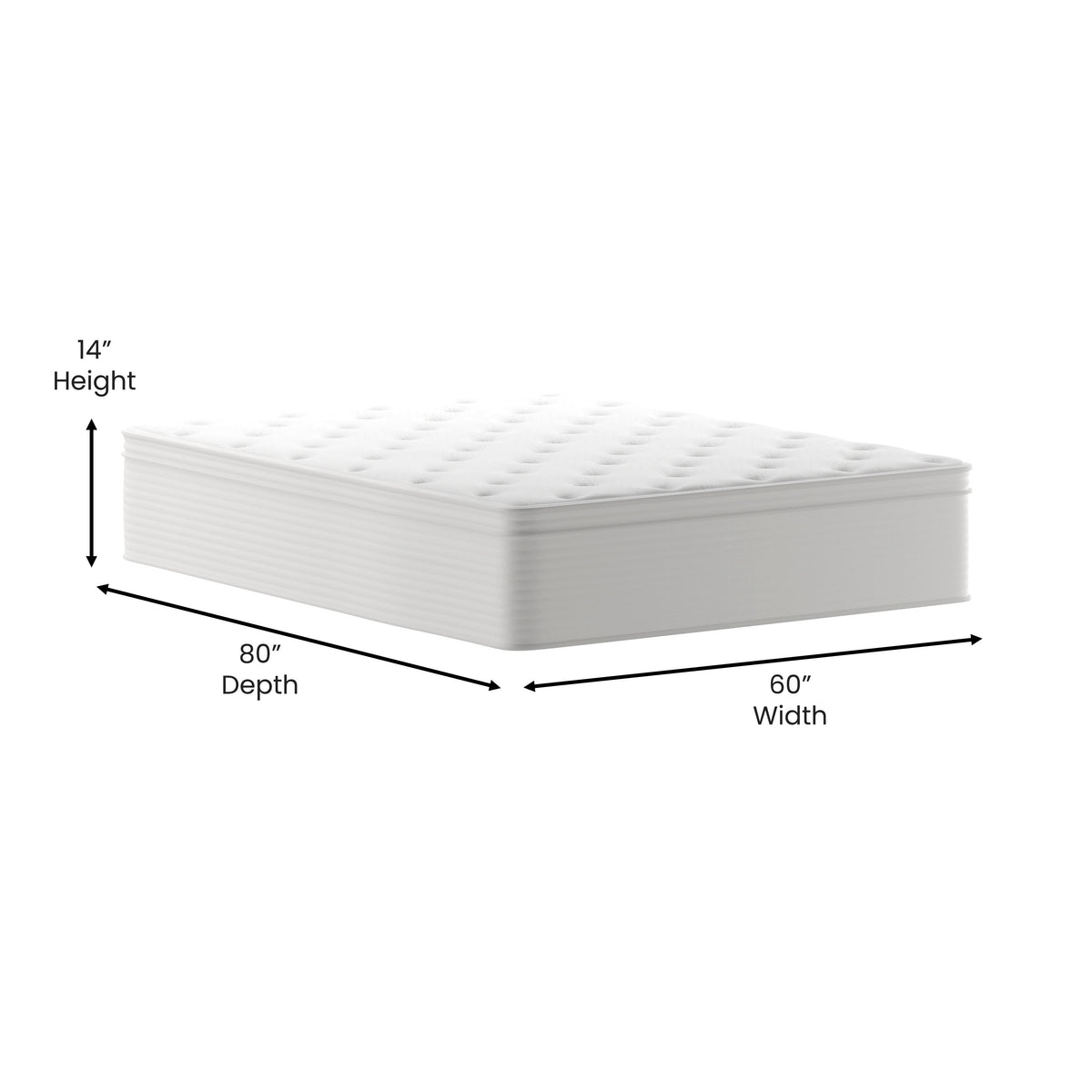 Queen |#| Commercial 14 Inch Memory Foam and Pocket Spring Hybrid Mattress in a Box-Queen