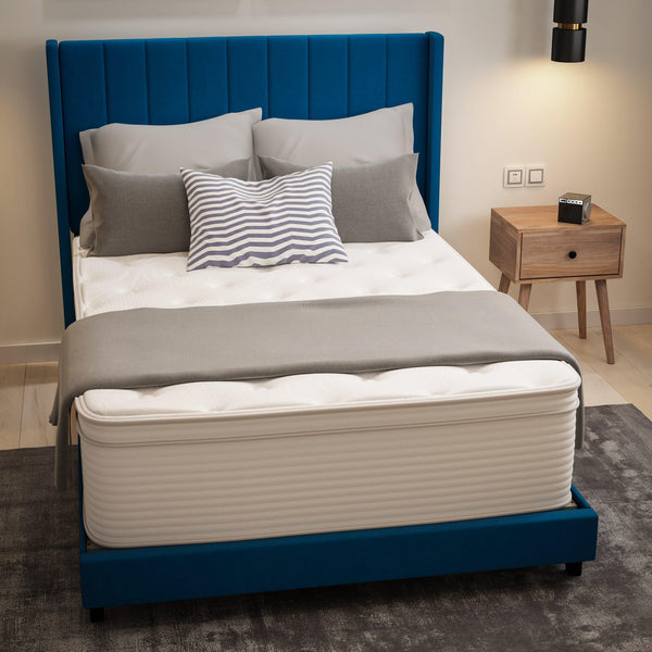 Full |#| Commercial 14 Inch Memory Foam and Pocket Spring Hybrid Mattress in a Box - Full