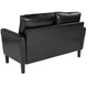 Black LeatherSoft |#| Upholstered Living Room Loveseat with Straight Arms in Black LeatherSoft