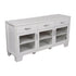 Wells Modern Kitchen and Dining Room Buffet Sideboard Storage Cabinet, Engineered Wood with 3 Tempered Glass Doors and 3 Drawers