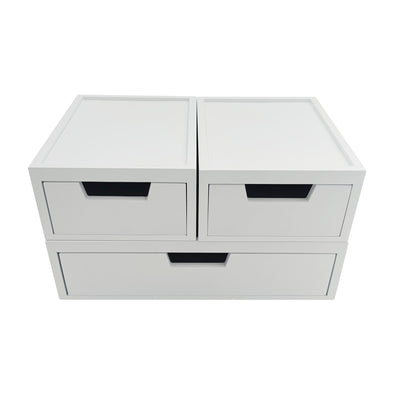 Weston Stackable Boxes with Drawers, Office Desktop Organizers, Set of 3 - View 1