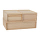 Light Natural |#| Set of 3 Paulownia Wood Storage Boxes with Pullout Drawers in Light Natural